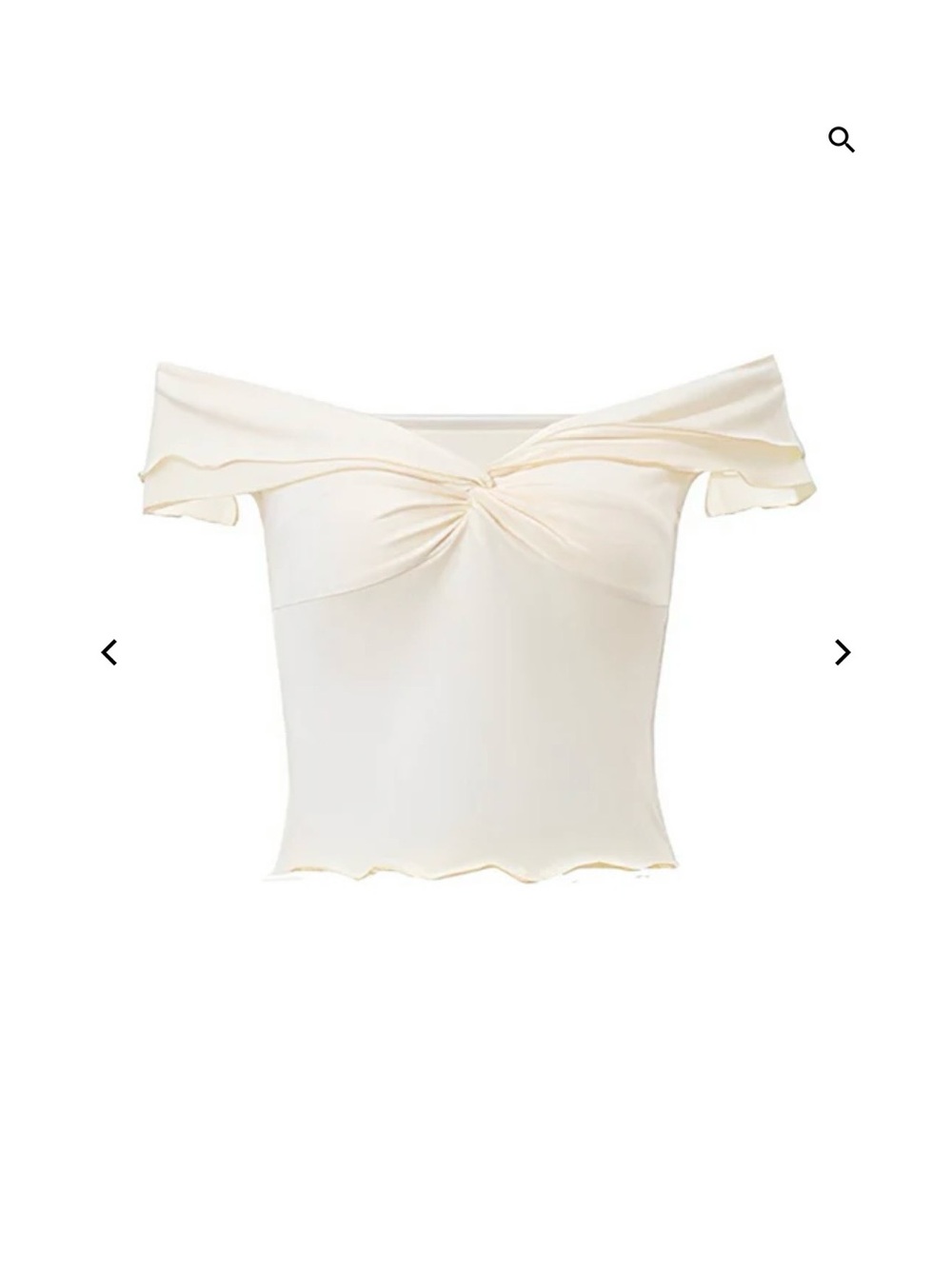 Off-Shoulder Twist Front Top in Cream